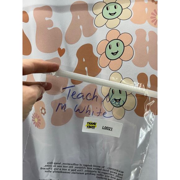 women's New custom white Teach Medium t-shirt - Picture 4 of 4